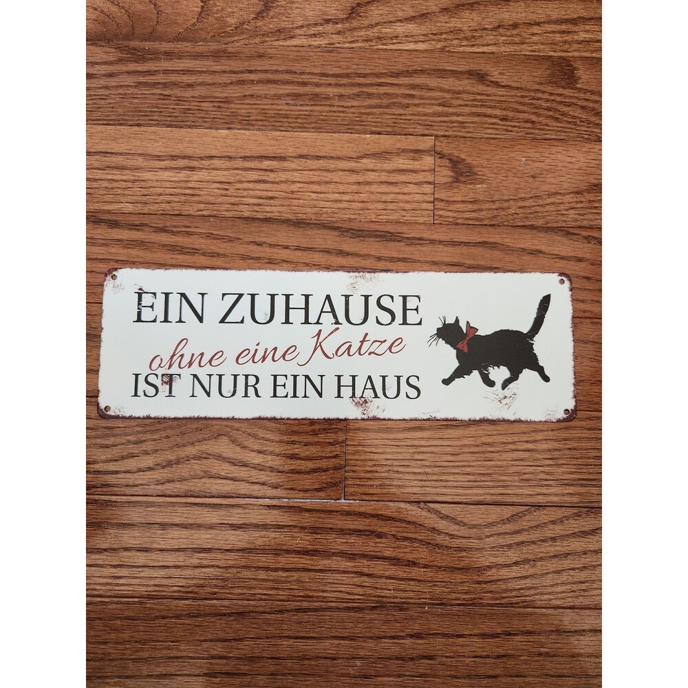 Metal cat sign from Germany